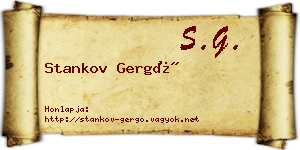 Stankov Gergő névjegykártya
